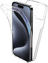 Луксозен ултра тънък Поли-Карбонов комплект предна и задна част със силиконова ТПУ рамка 360° Body Guard за Apple iPhone 15 Pro 6.1 кристално прозрачен 